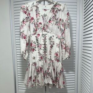 Zimmermann Red Ruffled Tiered Sundress with Notched Collar